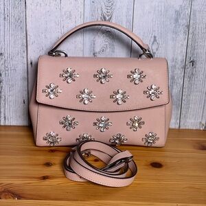 Michael Kors Saffiano Ava Jewel Top Handle Satchel Crossbody,